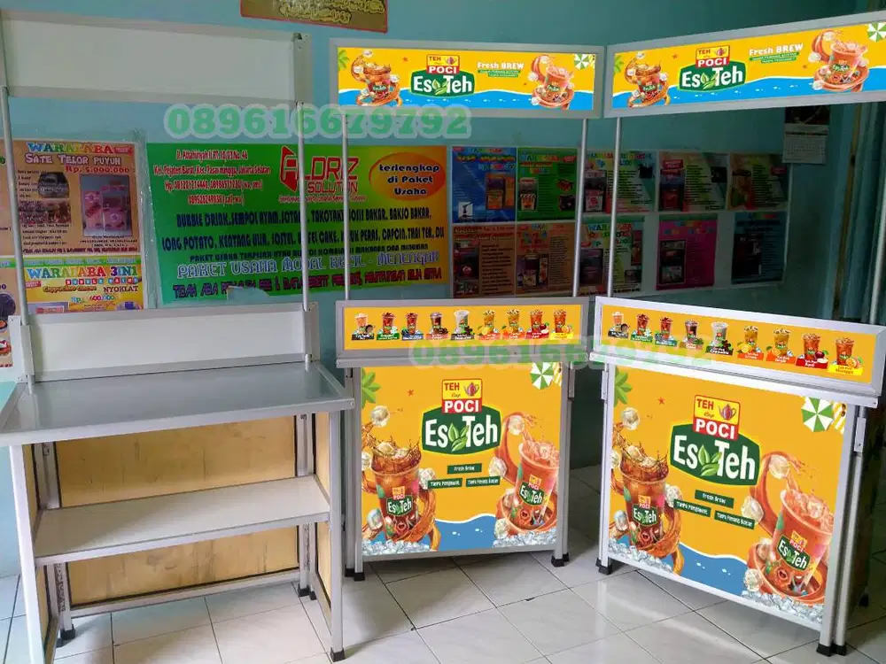 Usaha Es Teh Poci Jumbo Booth Bongkar Pasang