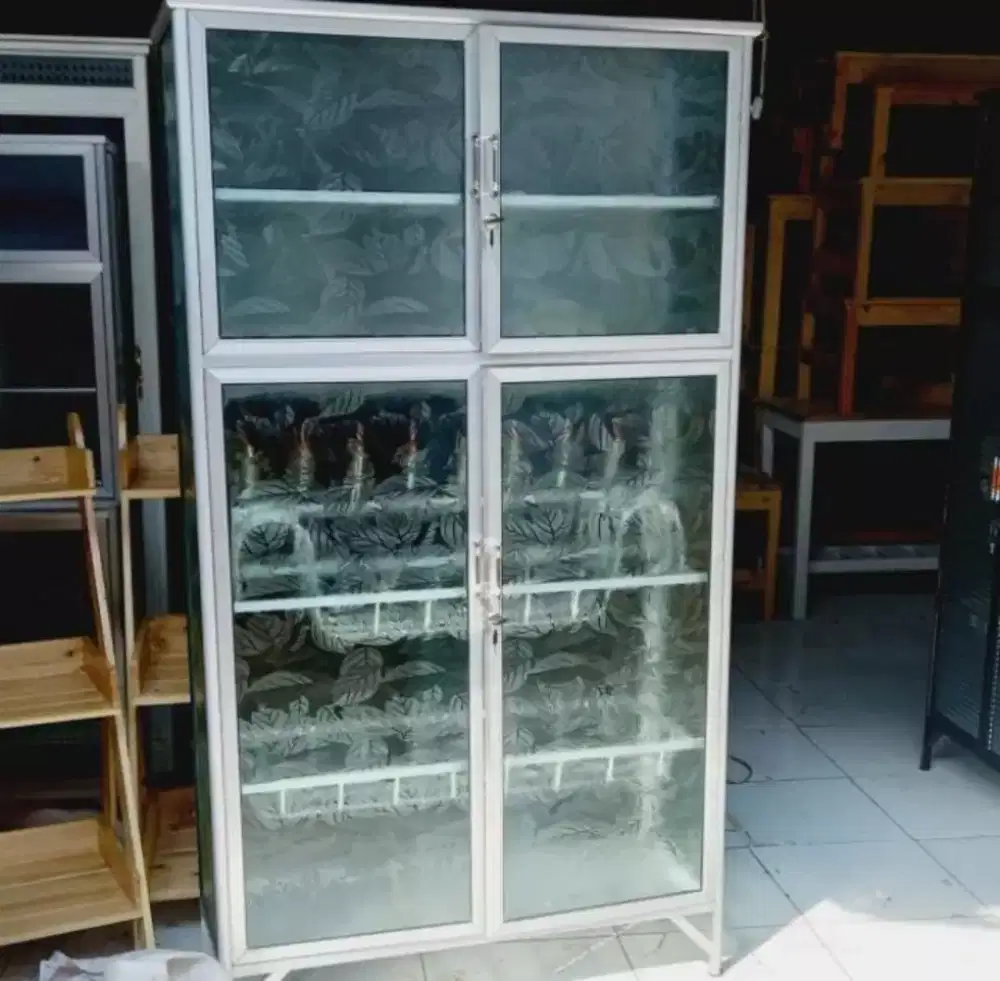 Rak Piring Lemari 4 Pintu, Lemari Dapur, Rak Piring Susun, Rak Dapur