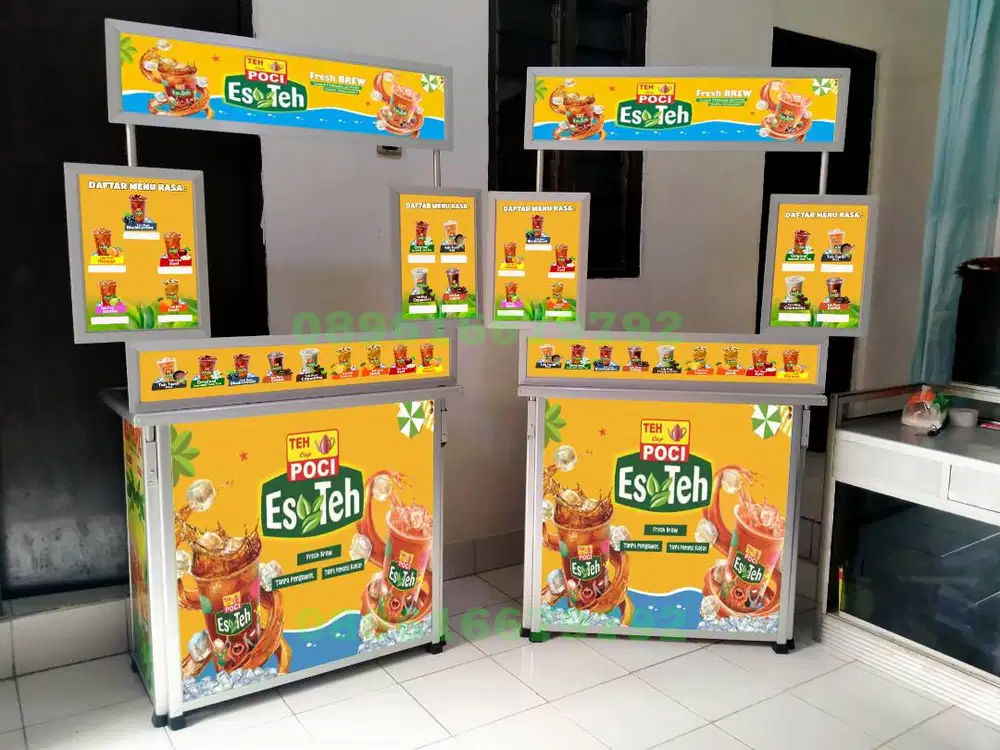 Kemitraan es teh poci jumbo booth lipat