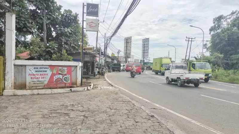 MURAH Tempat usaha Pinggir Jalan Raya Serang Lt1504m2 Cibadak Cikupa