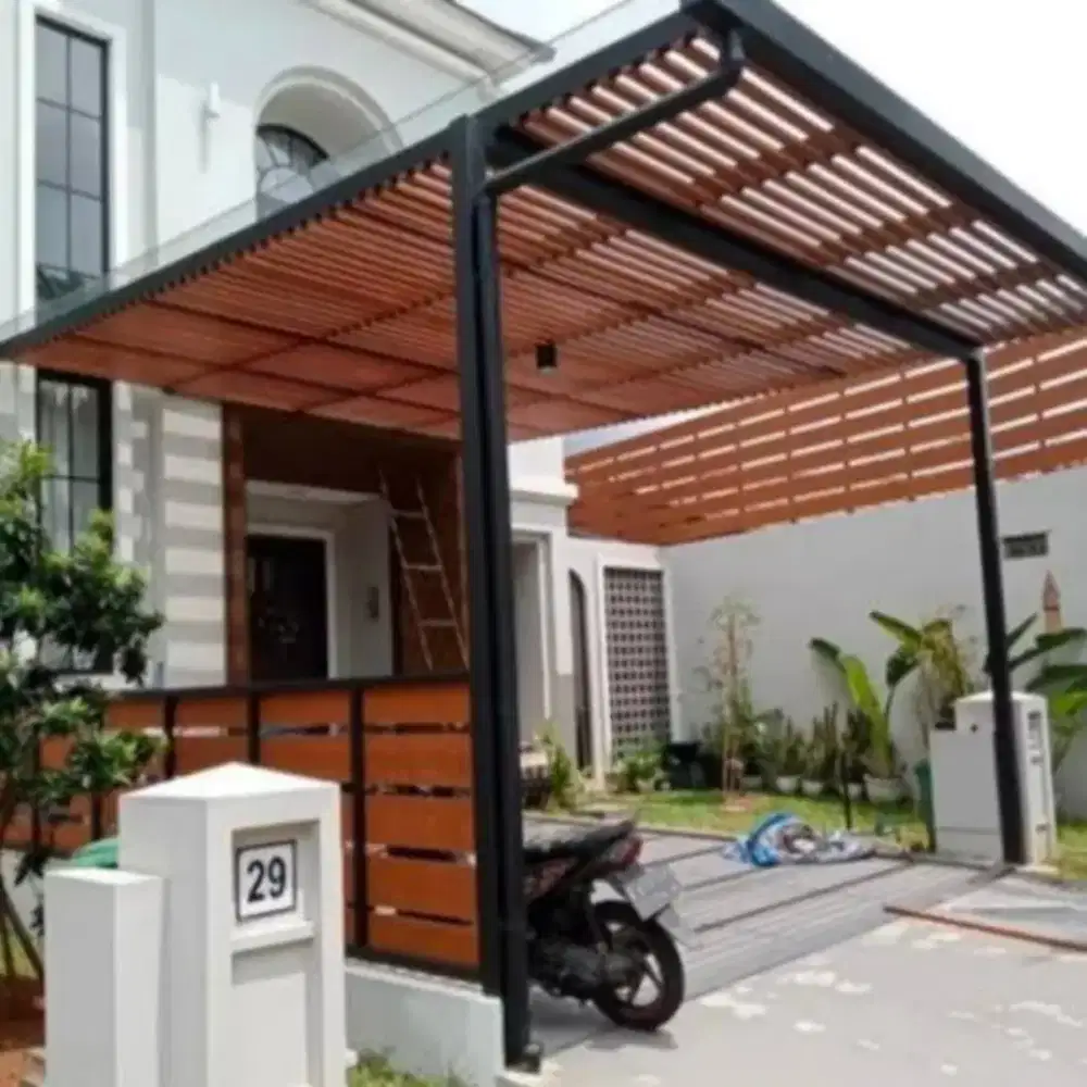 Kanopi kisi kisi atap kaca