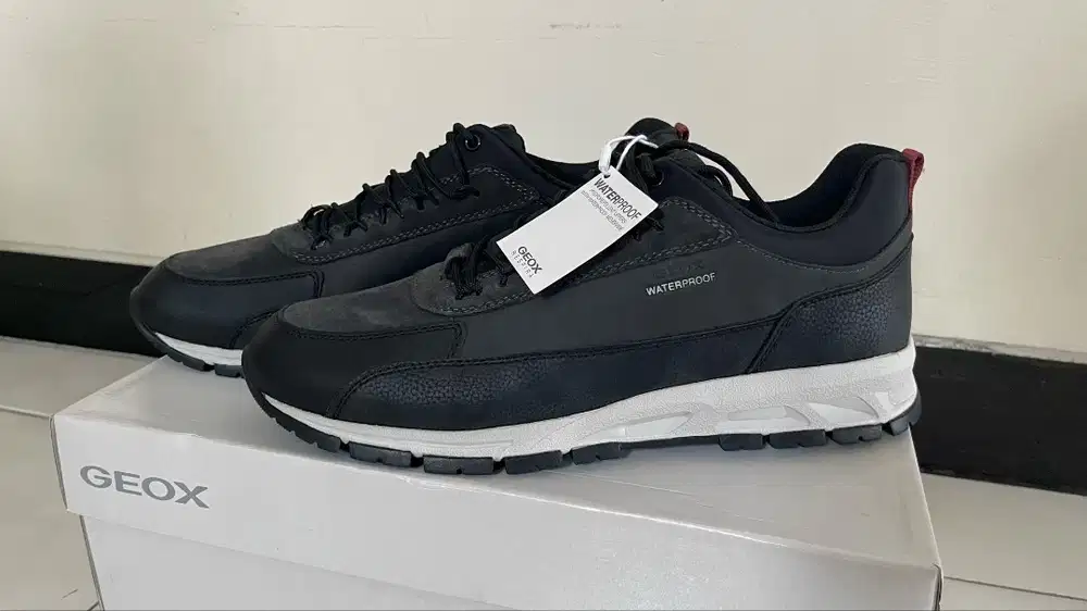 (NEW) Sepatu Sneakers GEOX U DELRAY B WPF D Waterproof - Hitam