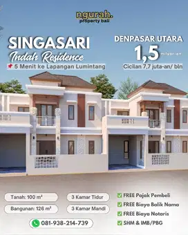 Hunian 5 Menit ke Gatsu Tengah View Sawah Singasari Indah Residence