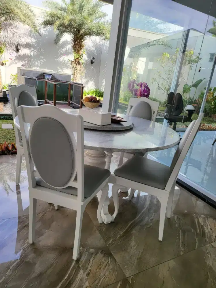 Meja Antik Marmer Asli