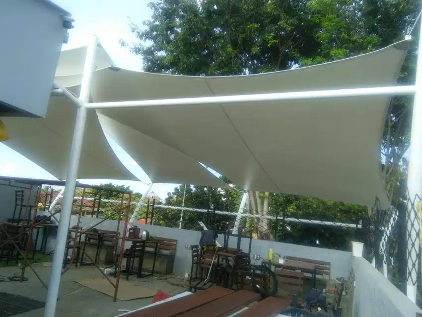 harga pemasangan tenda membran termurah bahan kain 750 GSM