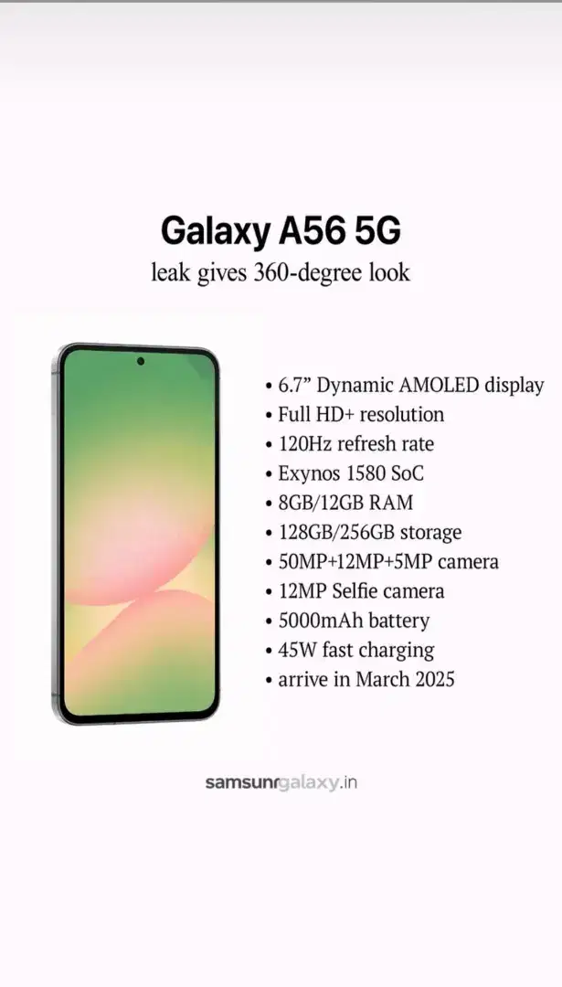 SAMSUNG GALAXY A56 12+12/256GB FREE TA 25W
