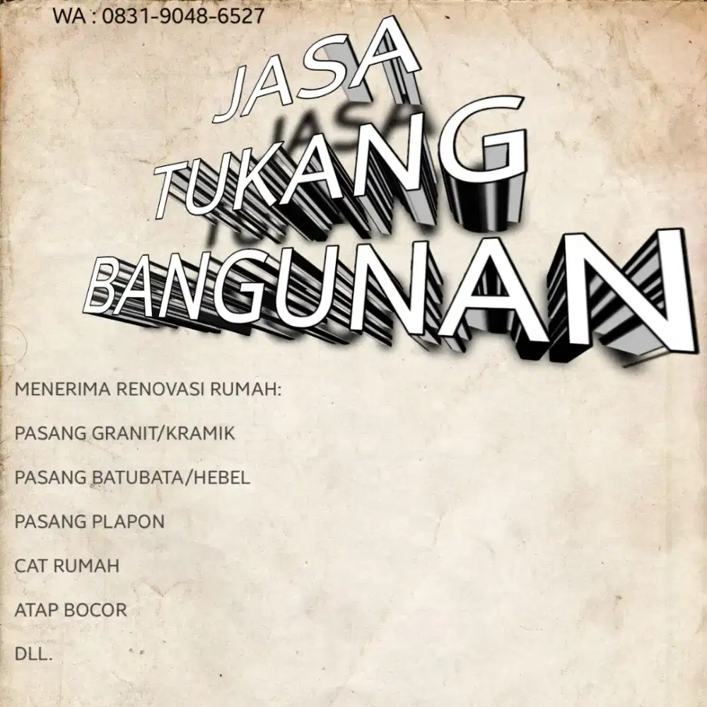 JASA TUKANG BANGUNAN BORONGAN DAN HARIAN