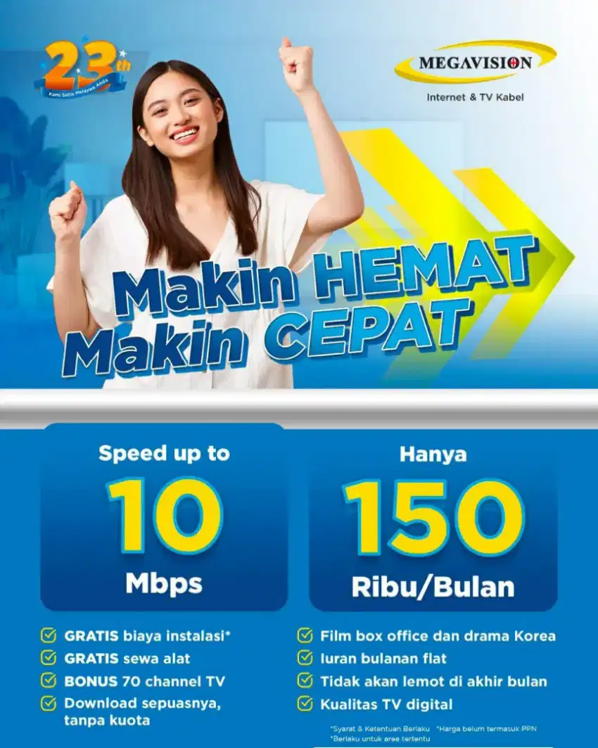 Promo Internet Wifi Megavision Murah Unlimited Gratis Pemasangan
