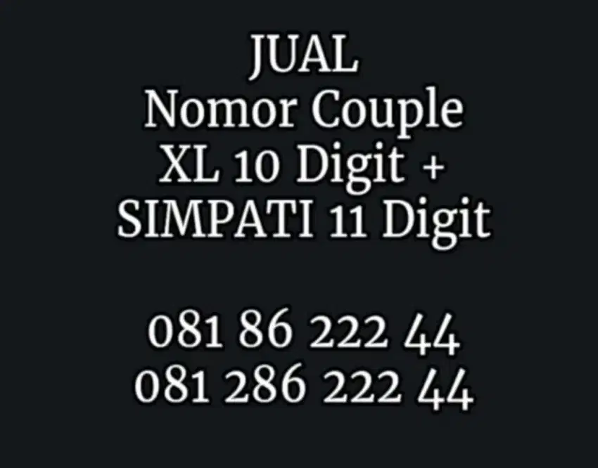 Nomor pasangan couple xl 10 digit simapti telkomsel