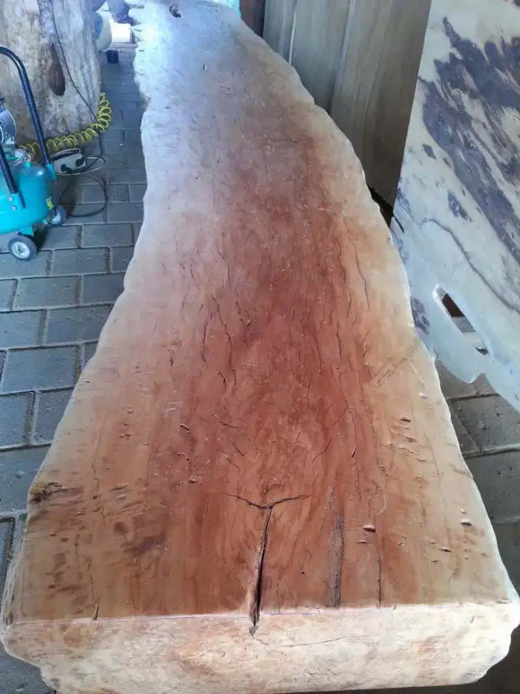 Kursi kayu Panjang tebal Alami Long Bench