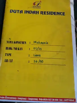 Dijual rumah siap huni diduta indah residance