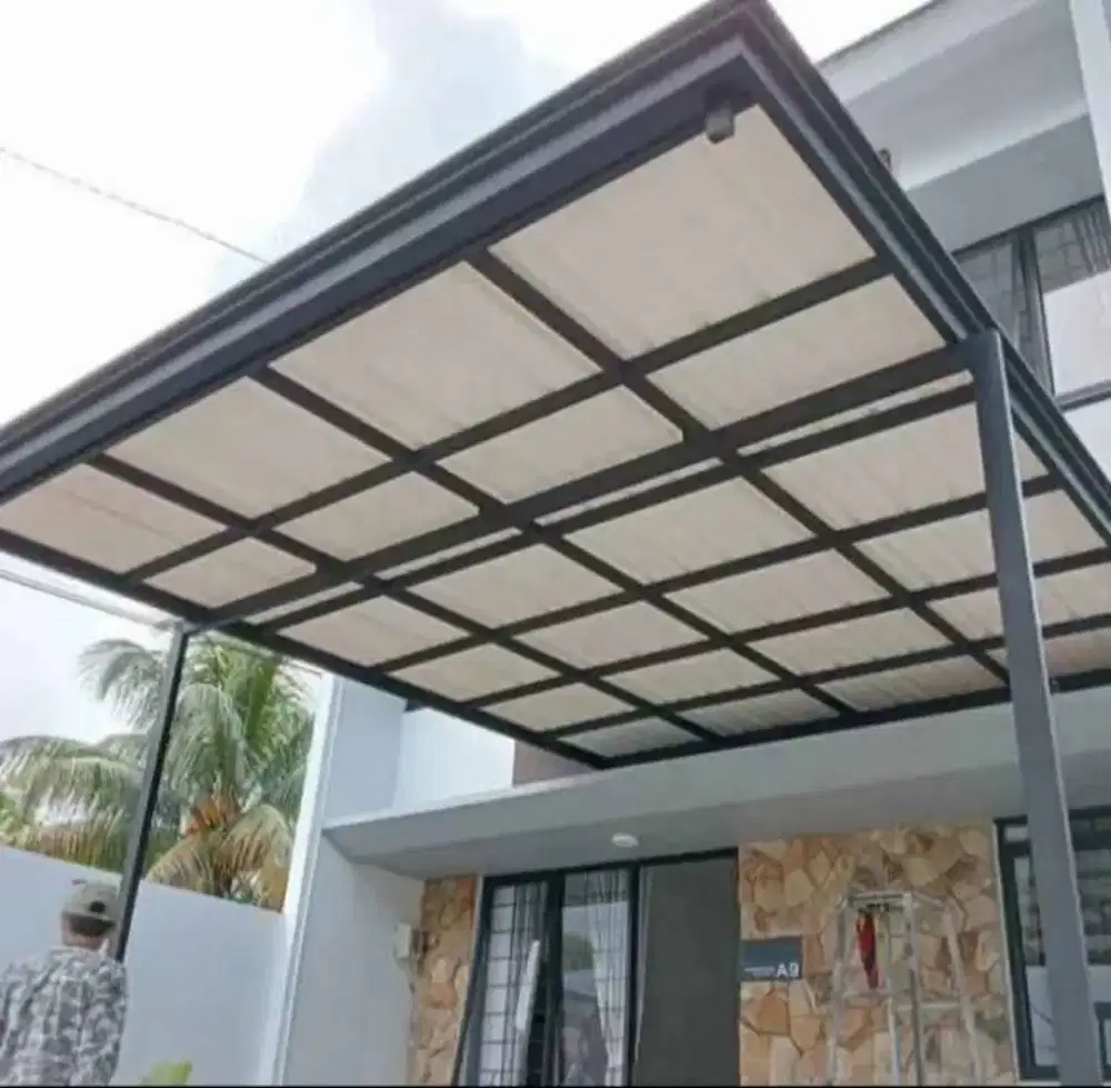 Kanopi krangka besi atap alderon
