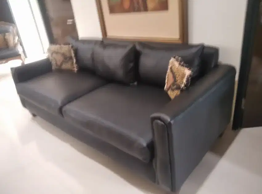 Sofa kulit kayu jati big size muat 5 orang 210x95cm