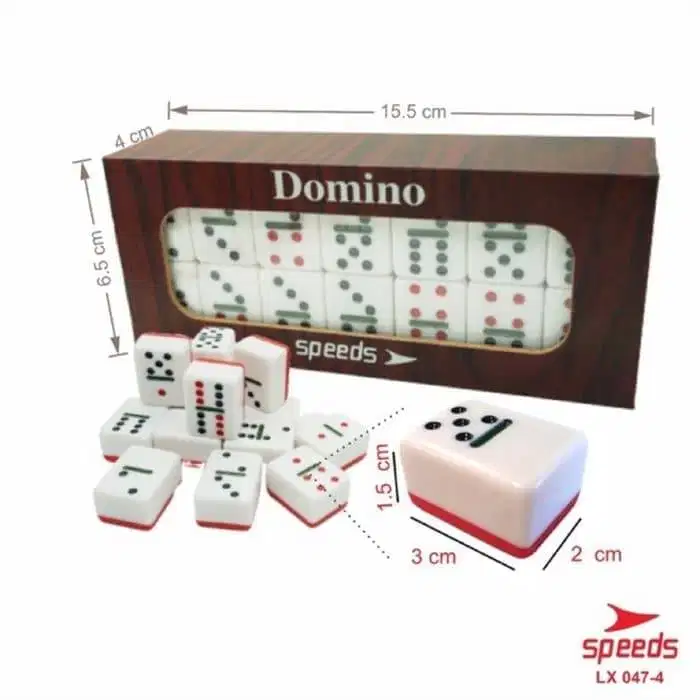Set Game Domino Batu Set Balok Tebal Gaple QQ Kartu Box Kayu Olahraga