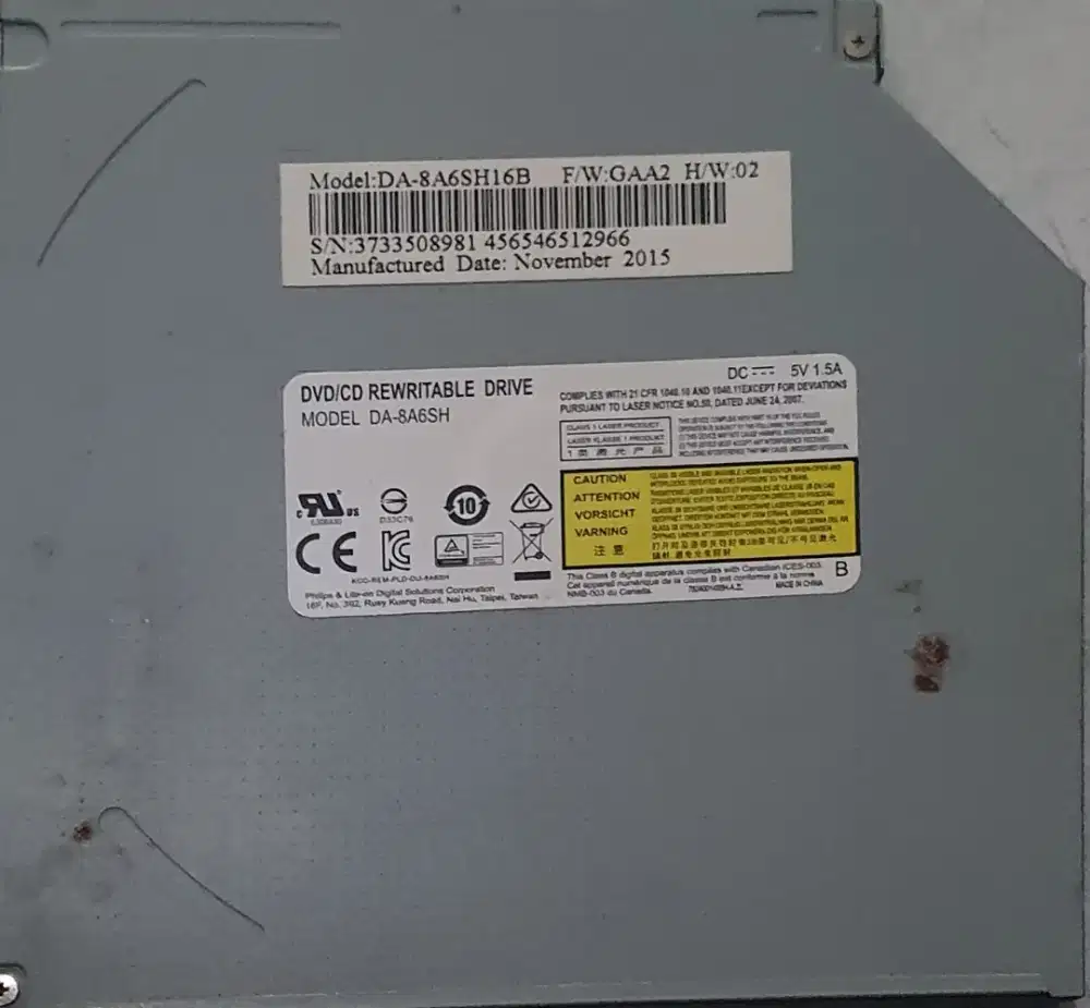 DVD CD RW Asus Original Sata slim nt dell hp lenovo axioo acer samsung