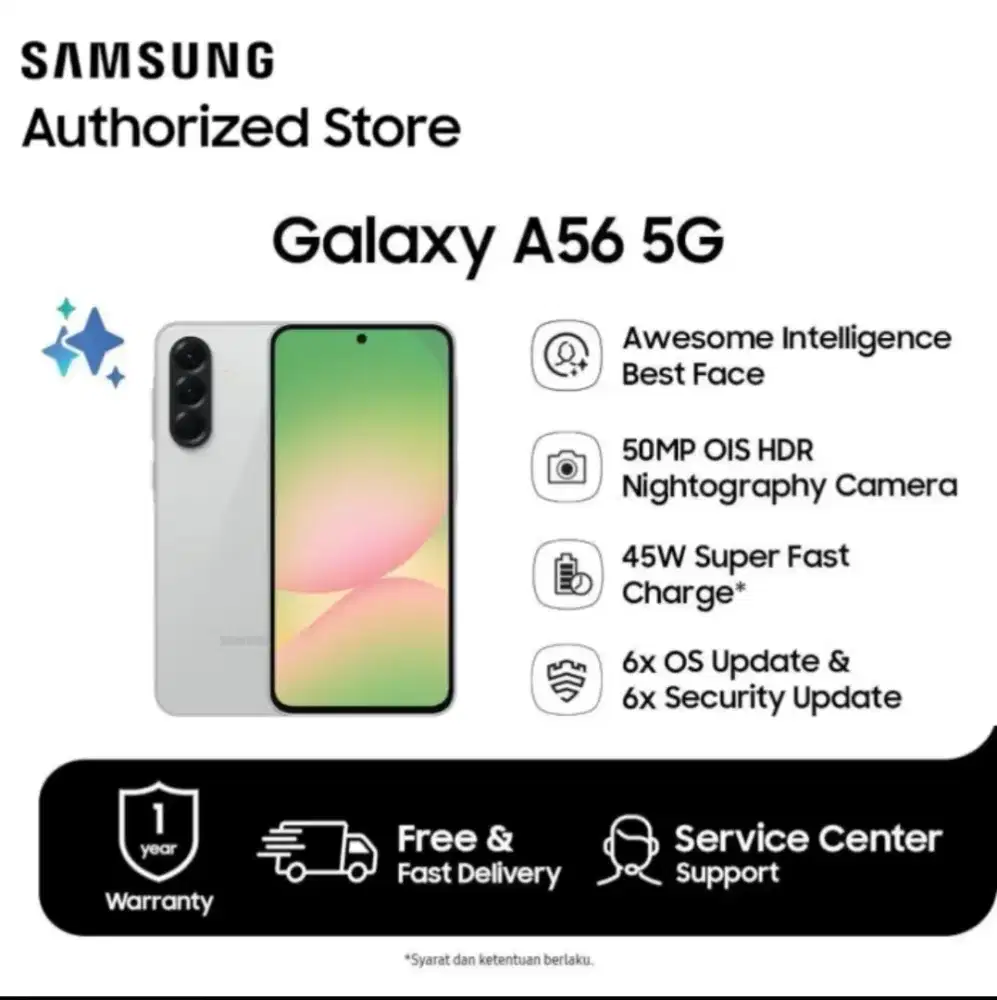 [ Bonus adaptor ] Samsung Galaxy A56 8/256GB Garansi Resmi Samsung