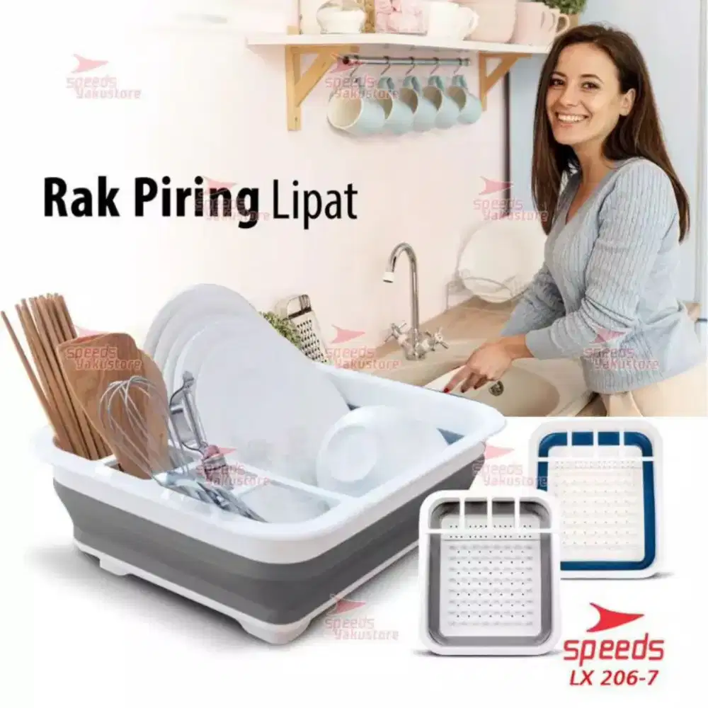 Rak Pengering Piring Lipat Portable Penyimpanan