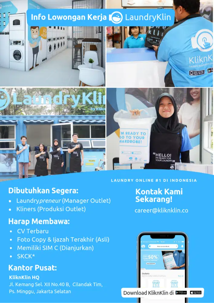 cari karyawati untuk laundry di taman holis indah