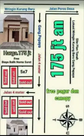 Rumah 100jutan lokasi bekang ruko paragon benowo sby