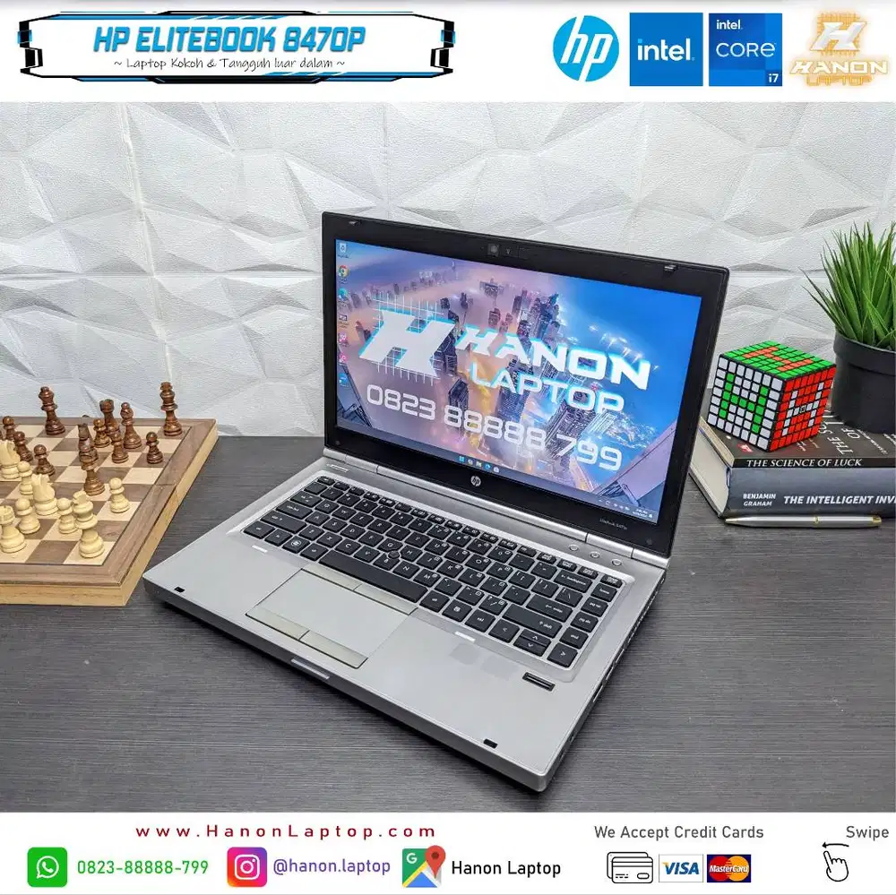 Laptop HP Core i7 Ram 16GB SSD 256GB HDD 500GB W11 Body Metal Mulus