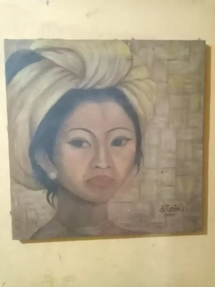 Lukisan pigur tema gadis bali