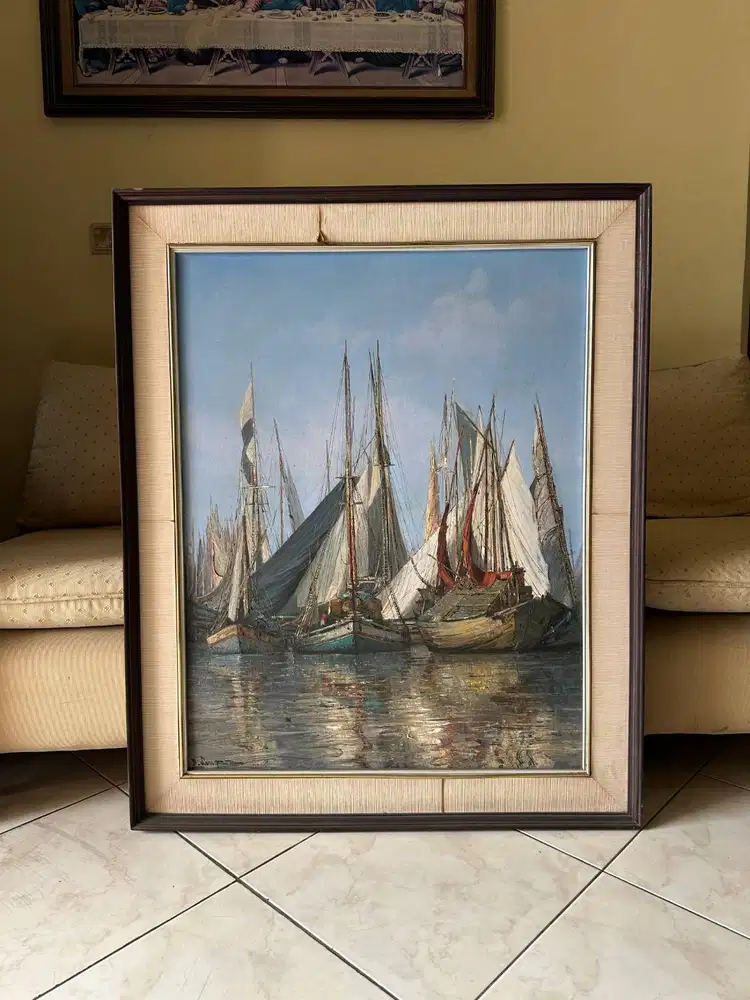 Lukisan Kapal Karya Artis Cat Minyak