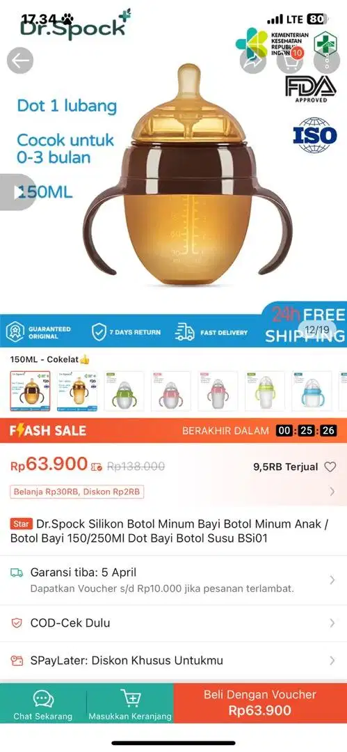 dr spock silikon botol susu bayi