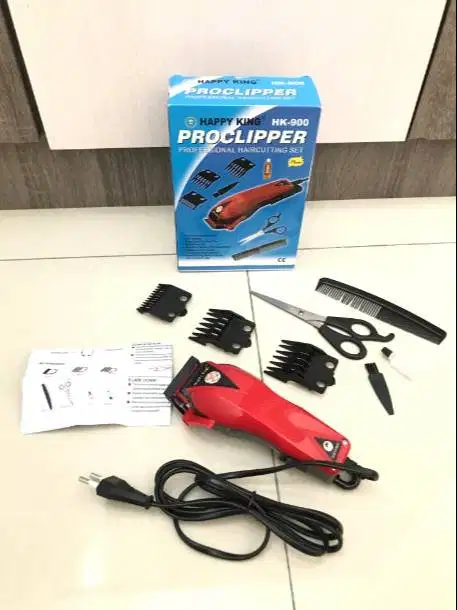 Happy King Alat Cukur Rambut Hair Clipper Rambut Merah Red COD Lengkap