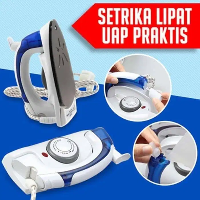 Hetian HT-258B Setrika Uap Lipat Portable 2in1 Travel Iron Steam 0629