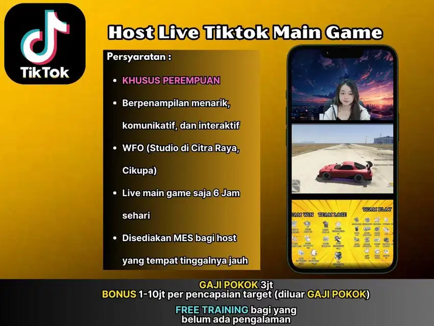 Loker Host Live Tiktok Main Game