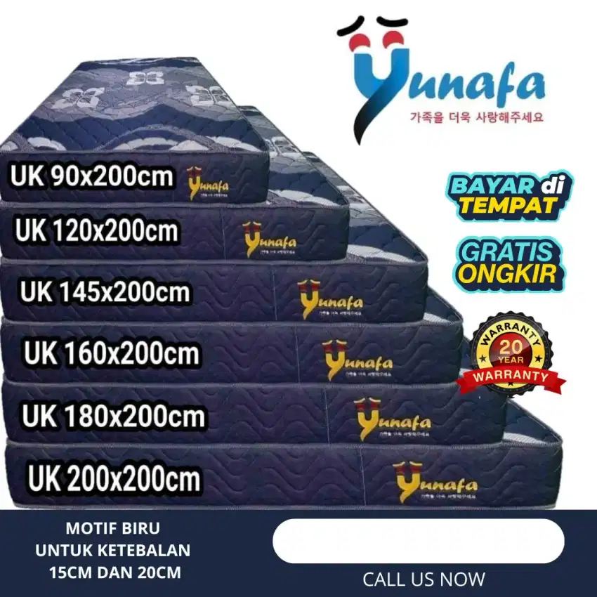 Promo kasur busa yunafa cod gratis ongkir sjawa mdura anti kmpes grnsi
