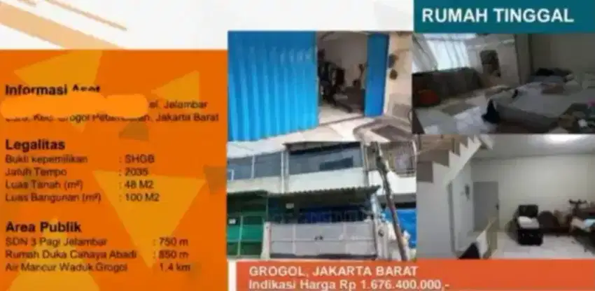 Dijual Ruko Jelambar