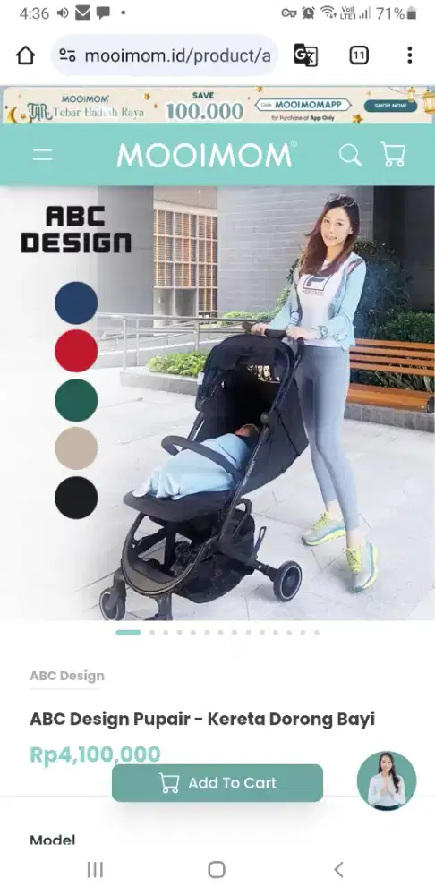 Jual Murah  ABC Desain Pup Air Classic Stroller