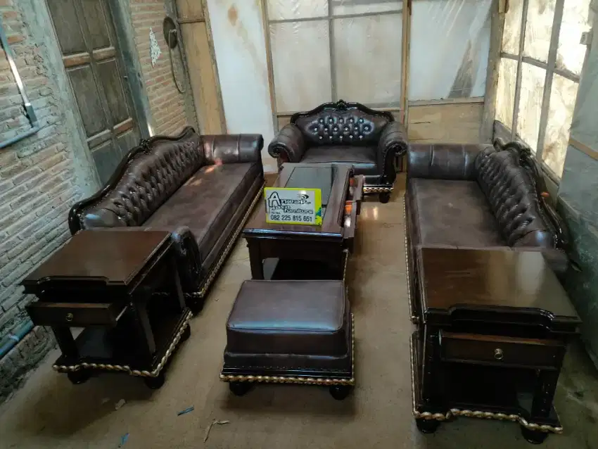 Kursi tamu sofa minimalis set ruang tamu full kayu jati