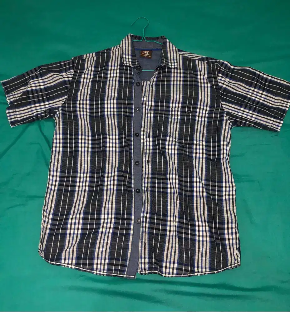 Kemeja Cole Kotak-Kotak Biru Tua