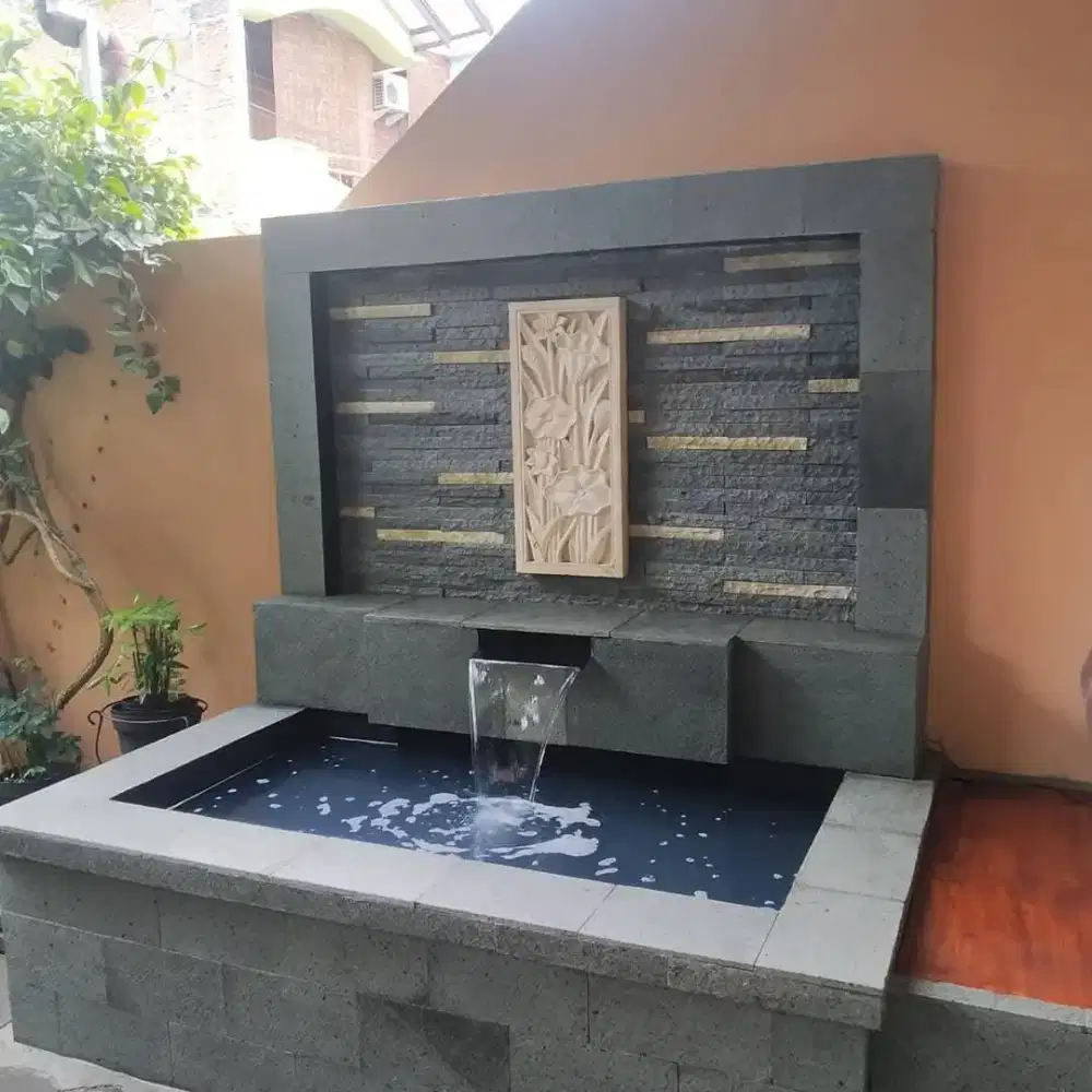 Kolam minimalis batu alam