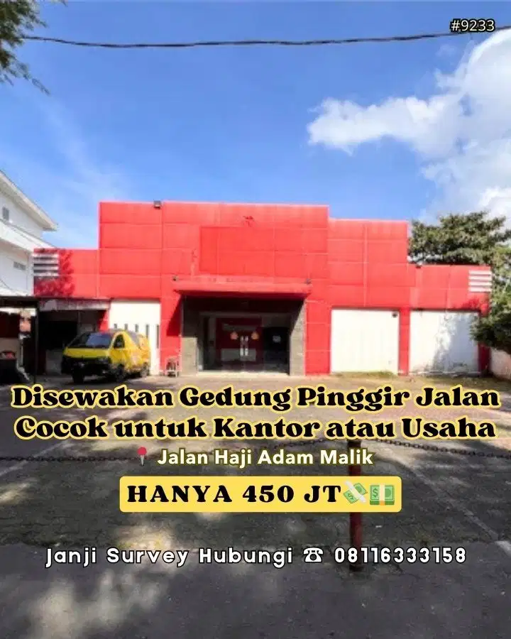 Disewakan Kantor Siap Huni di Daerah Jalan Adam Malik