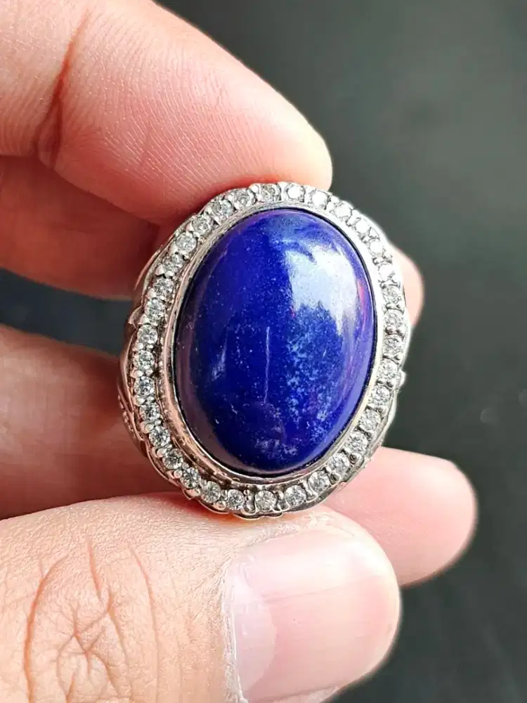 Natural Lapis Lazuli Ring Perak Memo