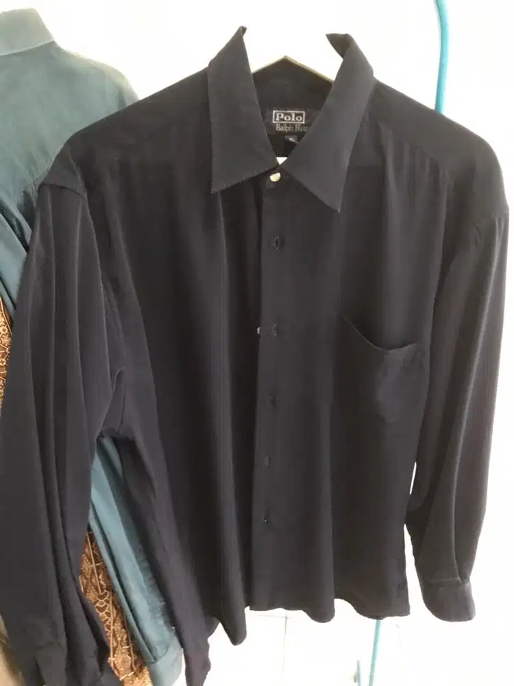 Polo kemeja XL hitam katun