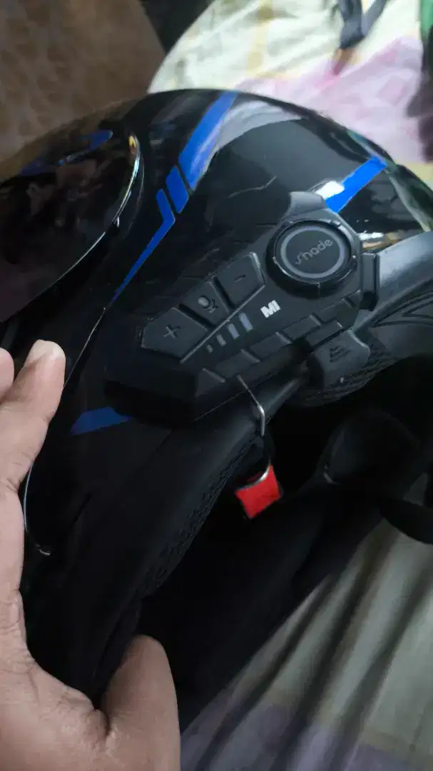 Helm JPN Fullface + Headset Bluetooth Merk Shade M1