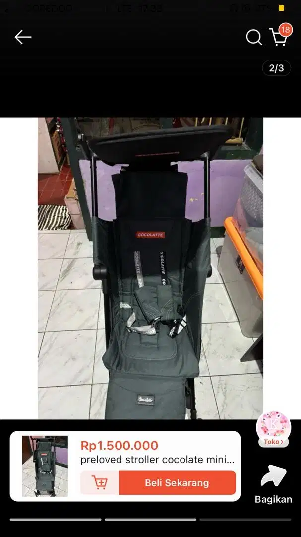 preloved stroller cocolatte minima