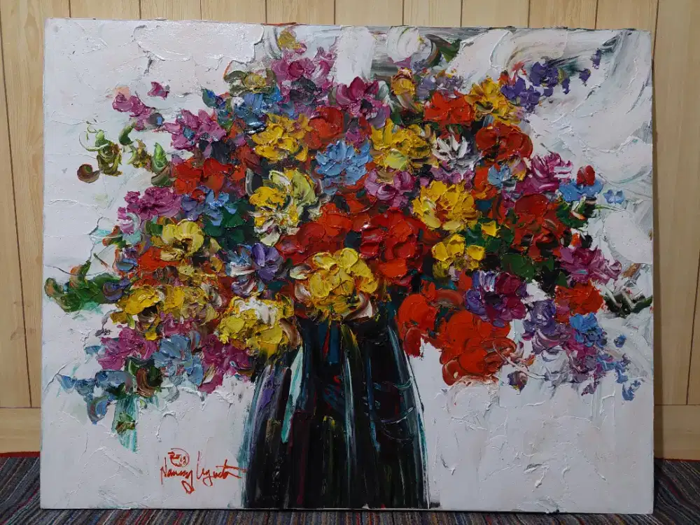 Lukisan Bunga Karya Nanang Lugonto Original
