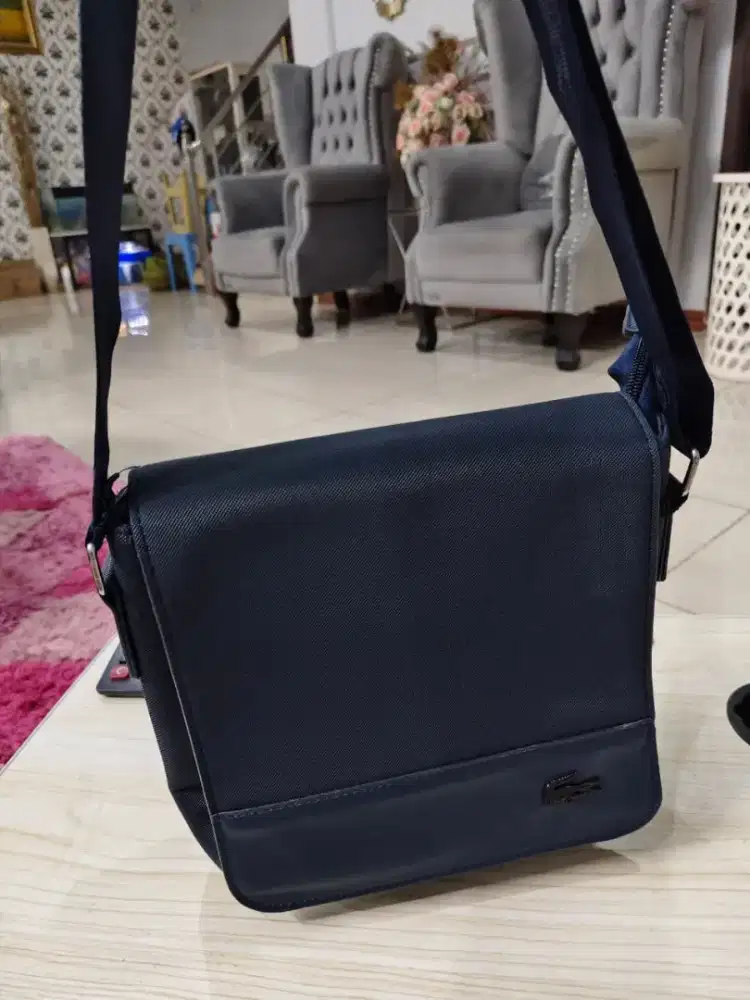 Tas Selempang kulit signature import motif Croco