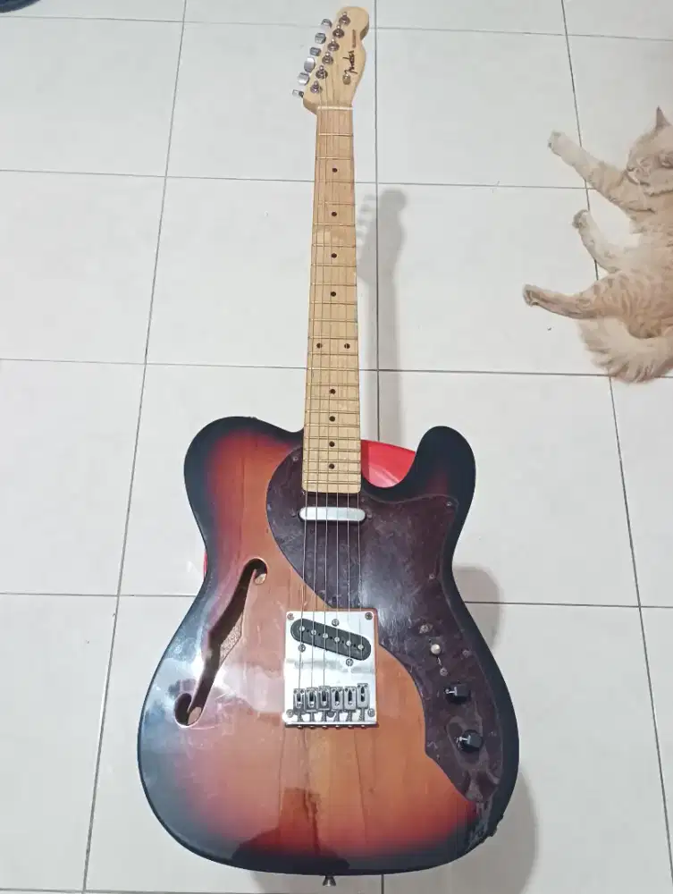 Gitar Telecaster Fender Semi Hollow Hand Made Costum Secondhand