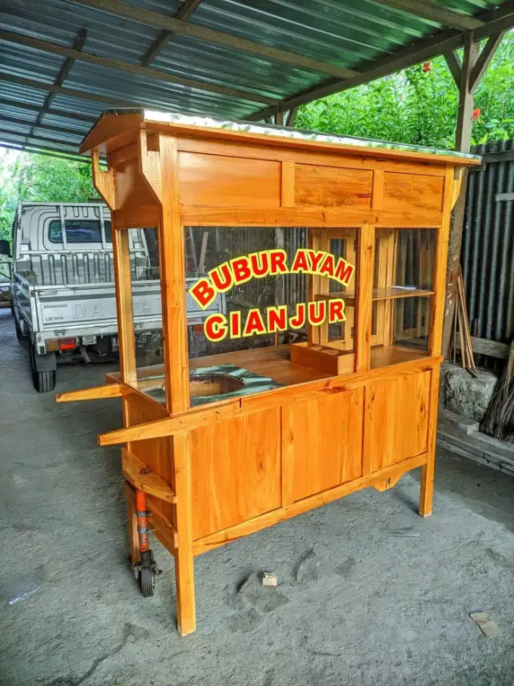 Gerobak bubur ayam, gerobak angkringan, gerobak nasi Bebek, dll