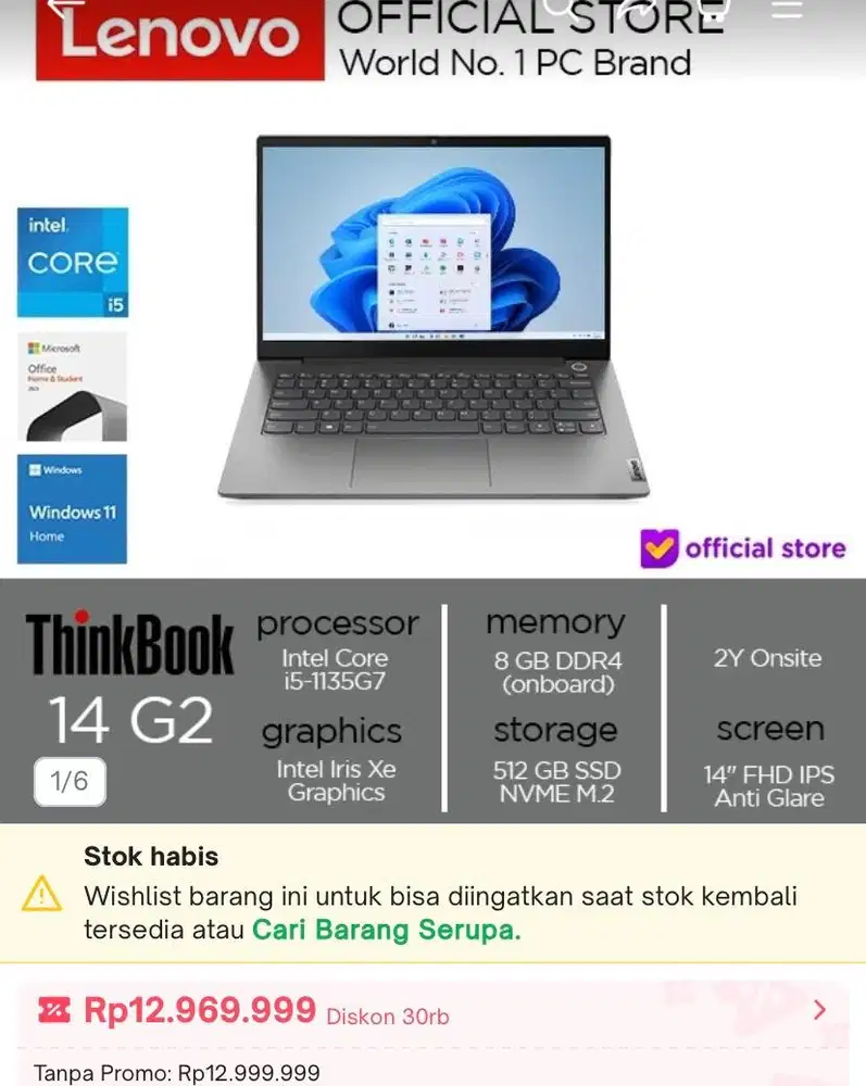 Lenovo Thinkbook 14 G2 ITL