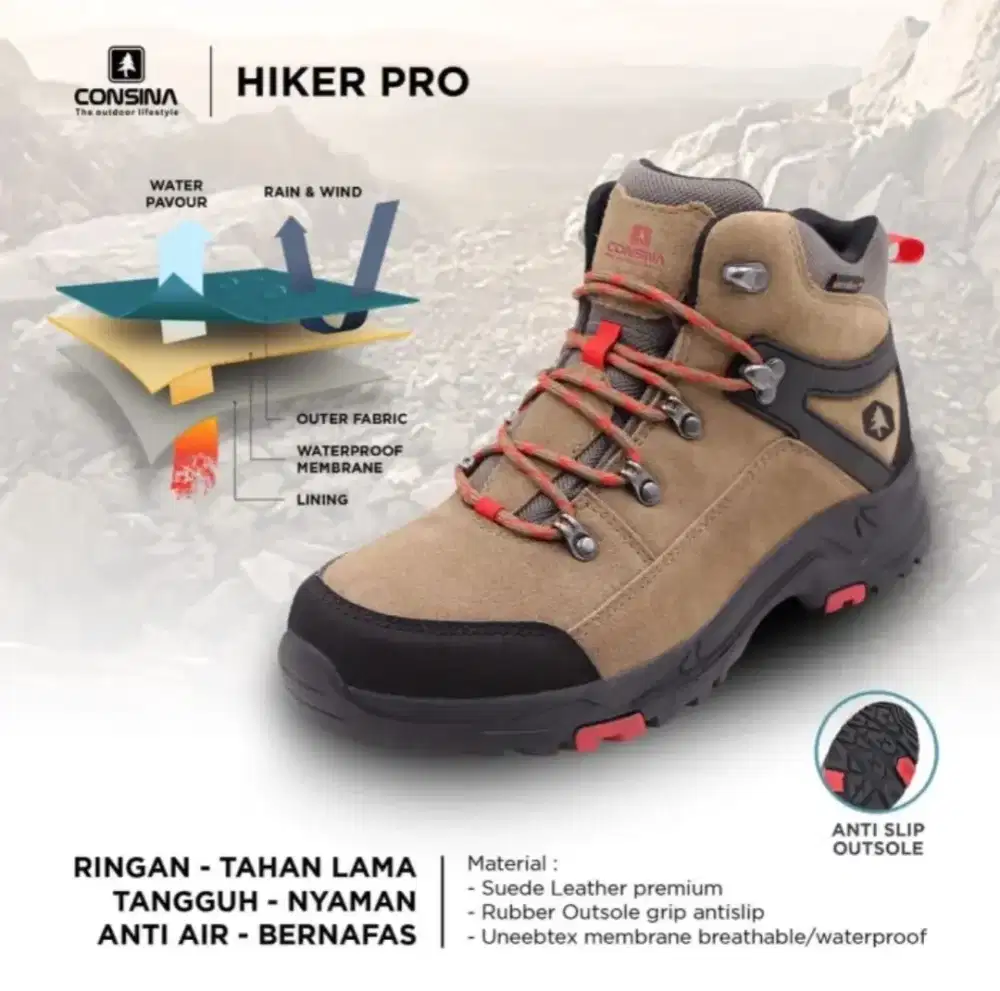 Sepatu Hiking Trekking Tracking Consina Hiker Pro 42
