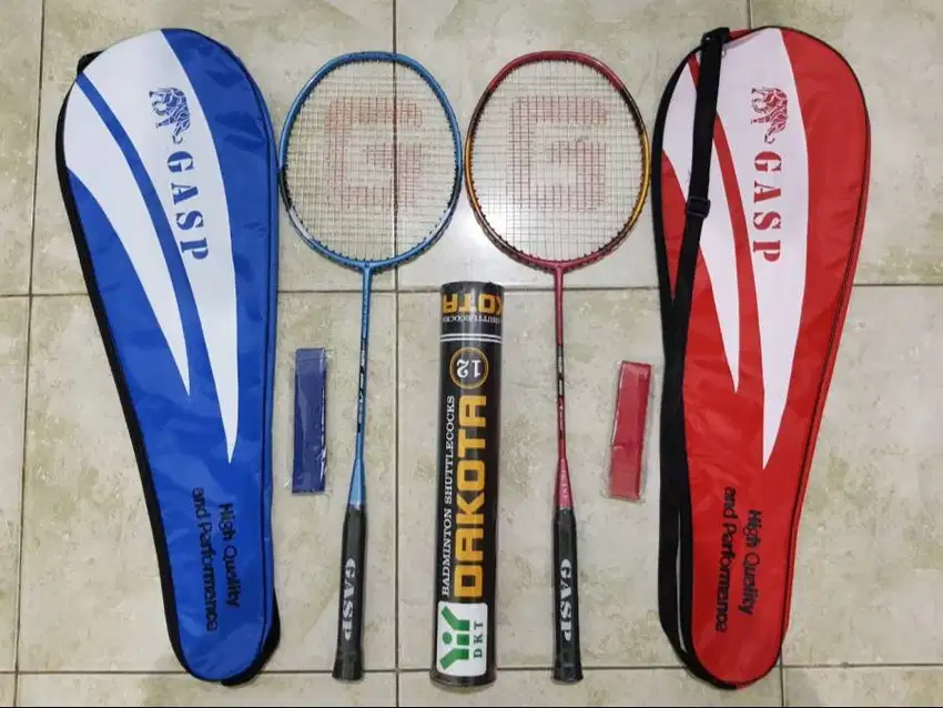 Raket Badminton Bulu Tangkis Lengkap 2 Raket Grip Tas Kok Bulutangkis