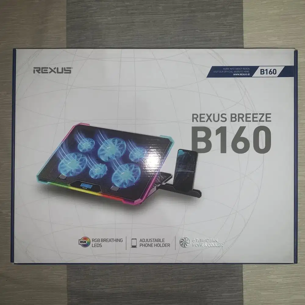Rexus Cooling Pad Breeze B160 Fan With RGB | Cooling Pad Laptop