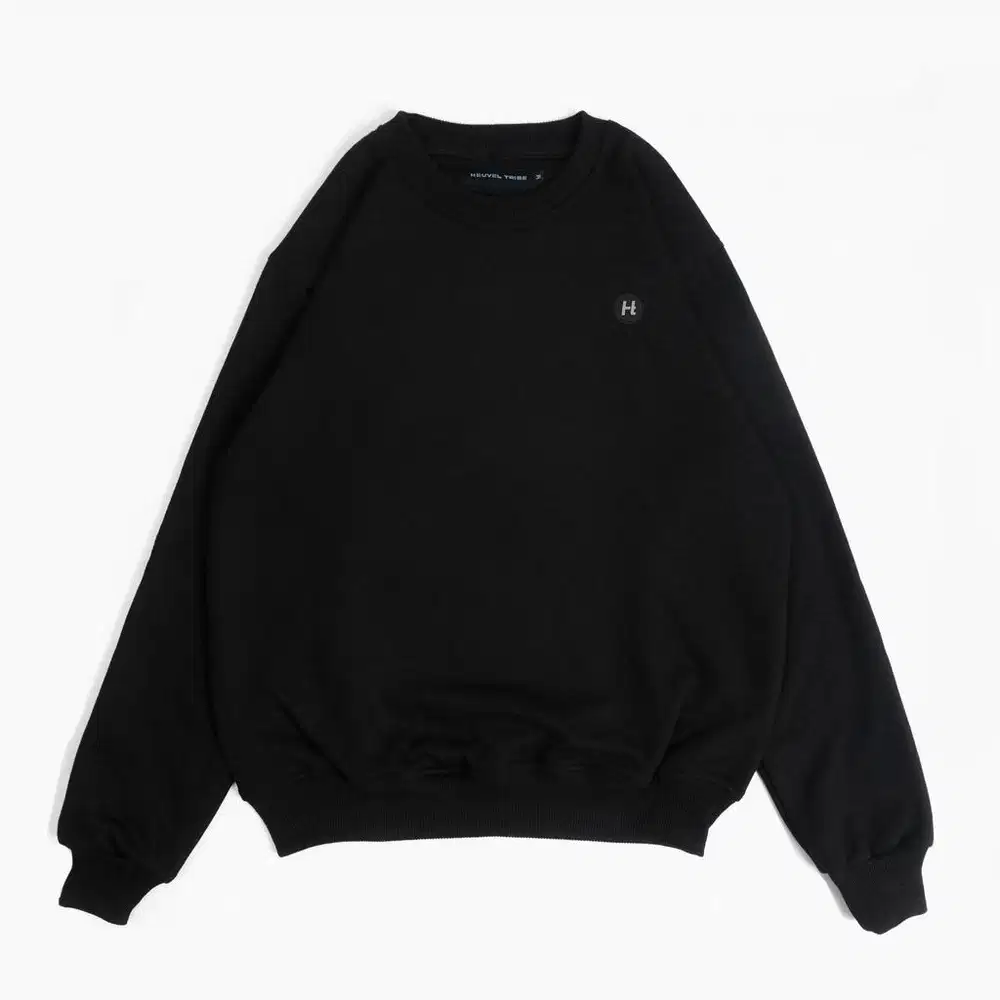Crewneck Hitam | Sweater Hitam | Heuvel Tribe Crewneck Cayle - Black